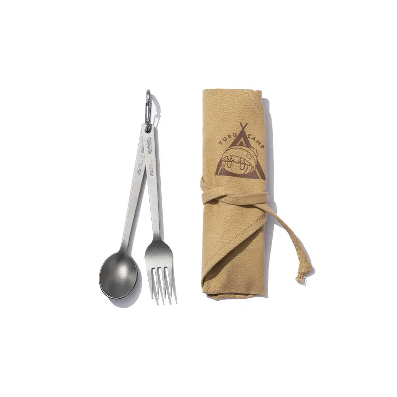 MOBI GARDEN  camping Outdoor hiking picnic portable storage Titanium Fork   Spoon Set