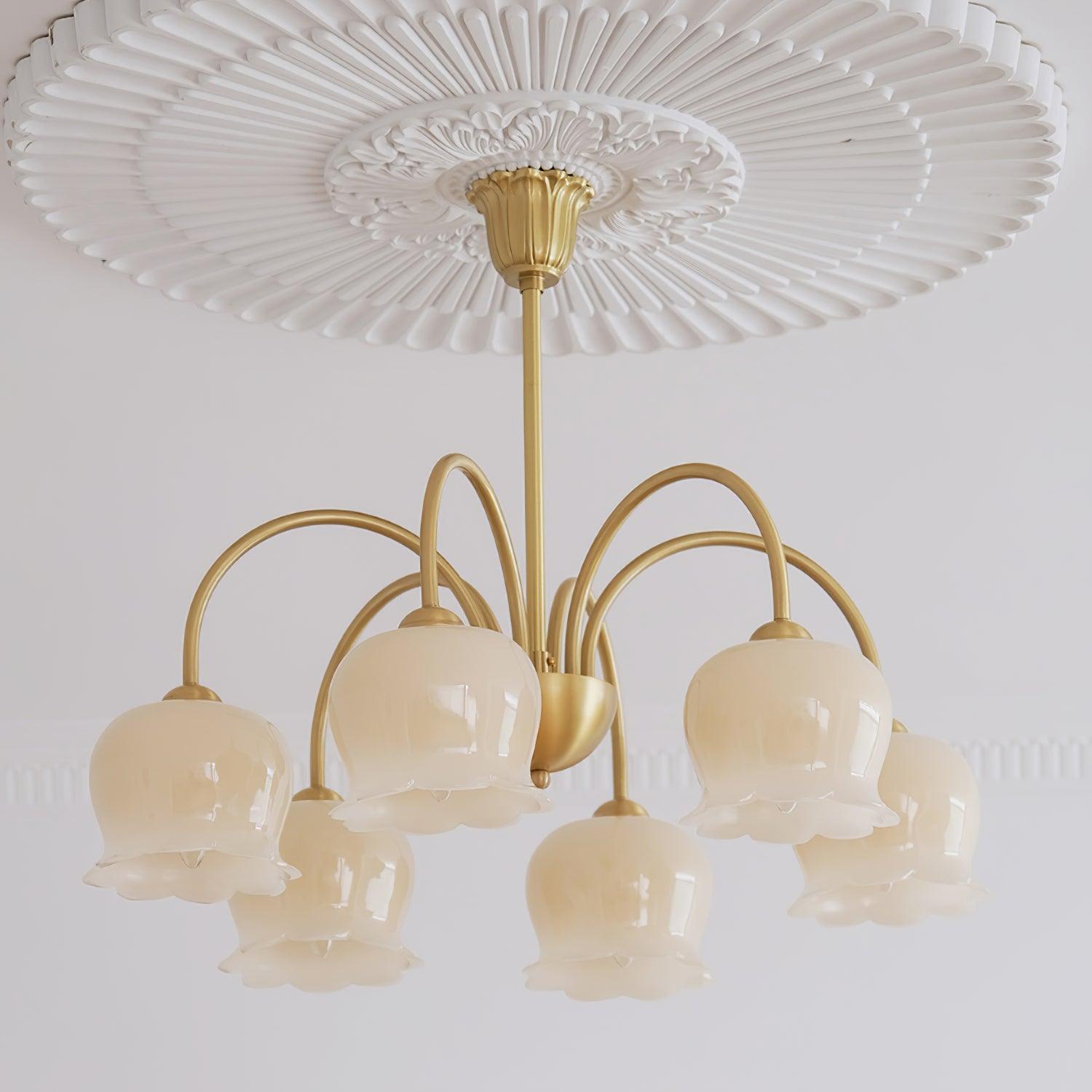 Orchids Brass Chandelier