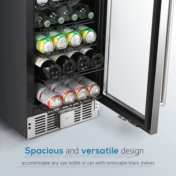 2.9 Cu.Ft Beverage Refrigerator Cooler - Wine Cooler Beverage Center Low Noise - 25.83*14.96*33.82 in