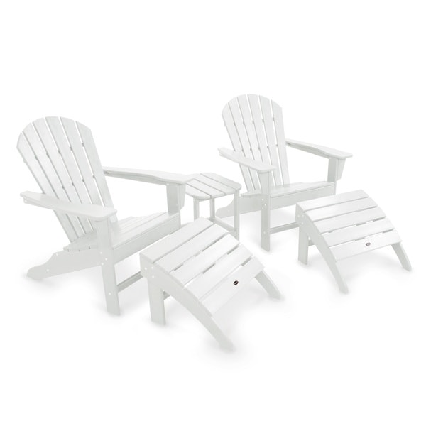 POLYWOOD South Beach Adirondack Chair 5Piece Set，White