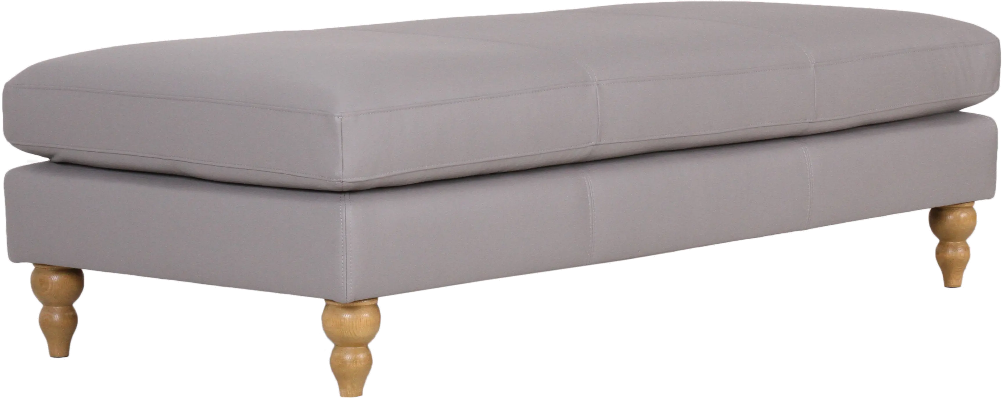 Regatta Gray Leather Ottoman