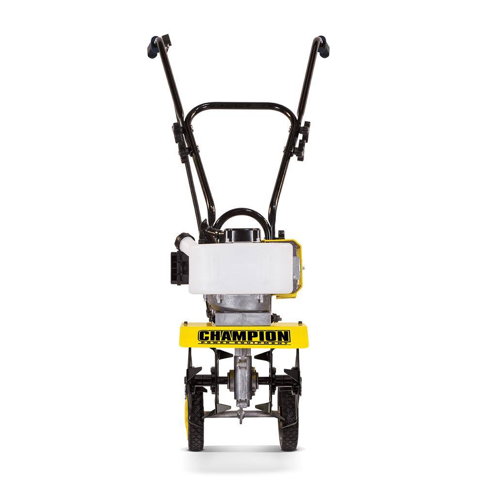 Champion Power Equipment 9.5 in. 43 cc 2-Stroke Portable Gas Garden Tiller Cultivator with Adjustable Depth 100882