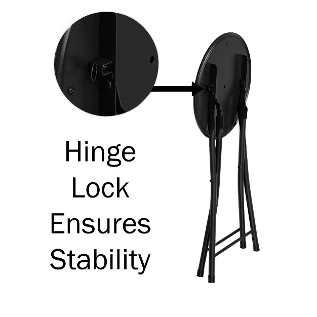 Trademark Home Heavy duty 24 inch Folding Stools With Padded Seats Black Set Of 4