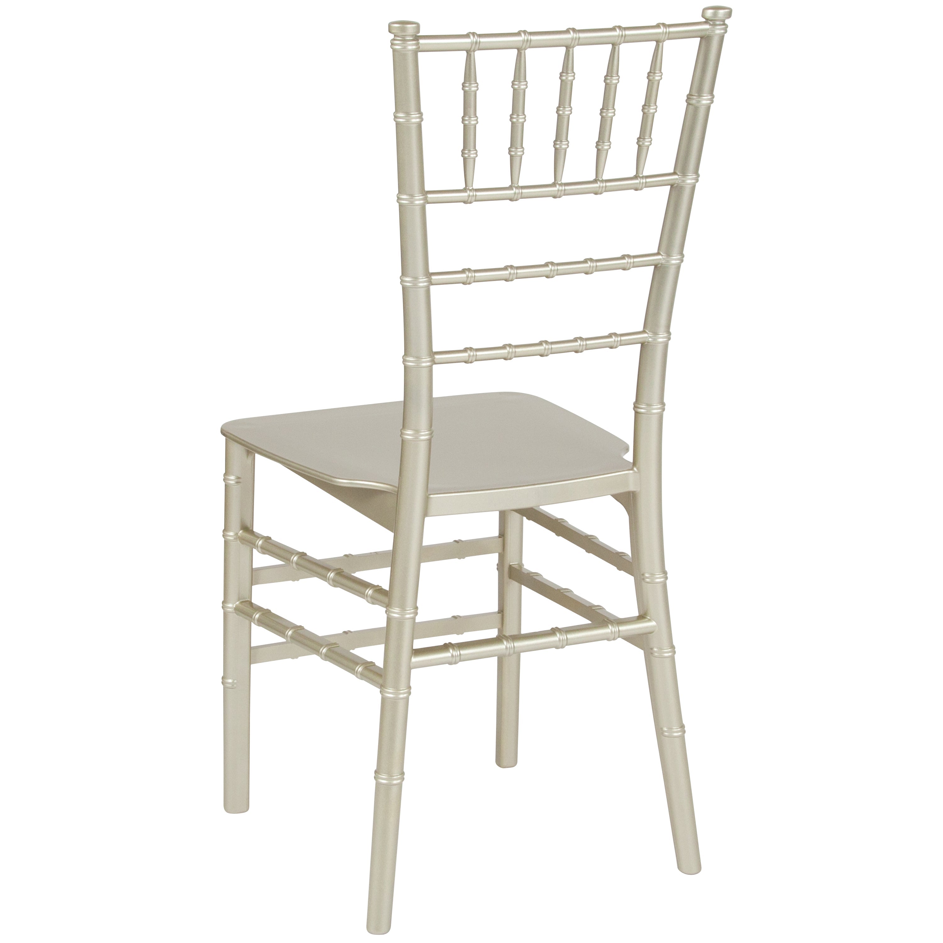 BizChair 2 Pack Champagne Stackable Resin Chiavari Chair