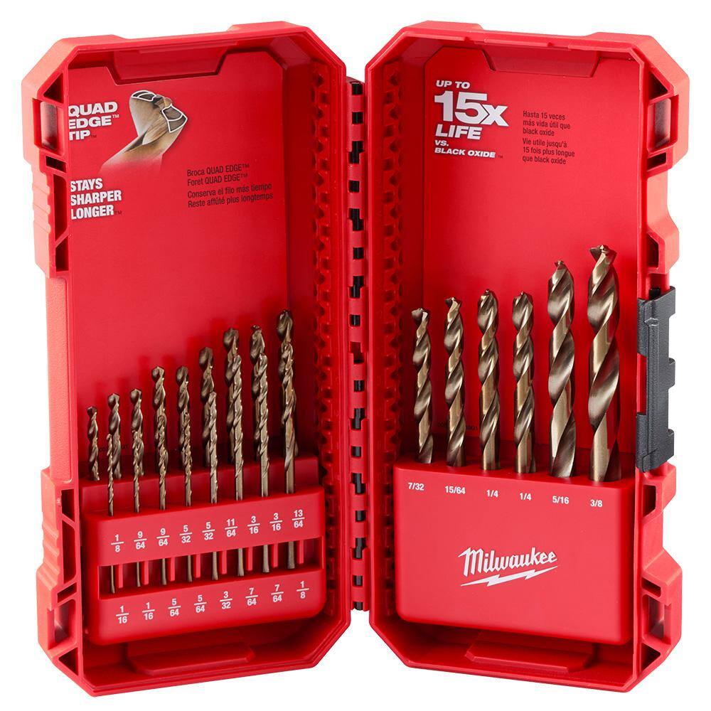 MW Cobalt Red Helix Twist Drill Bit Set for Drill Drivers (23-Piece) 48-89-2338