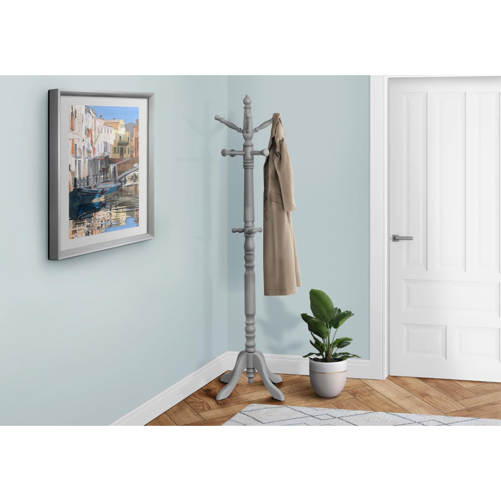 Coat Rack， Hall Tree， Free Standing， 11 Hooks， Entryway， 73