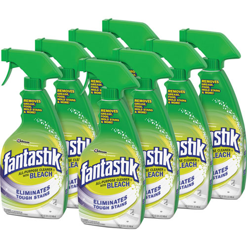 SC Johnson Fantastik All-Purpose Cleaner with Bleach | Fresh Clean， 32 oz Trigger Bottle， 8