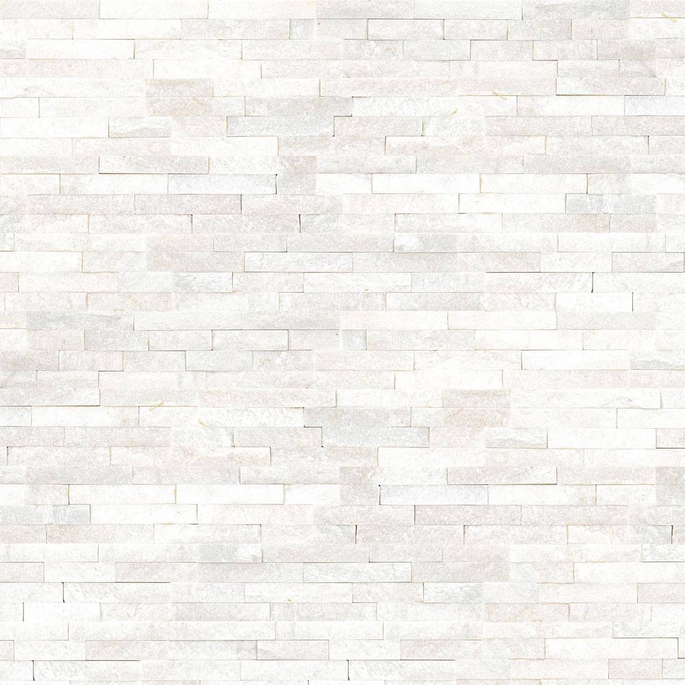 MSI Arctic White Ledger Panel 6 in. x 25.52 in. Textured Marble Stone Look Wall Tile (6 sq. ft.Case) LPNLQARCWHI624C