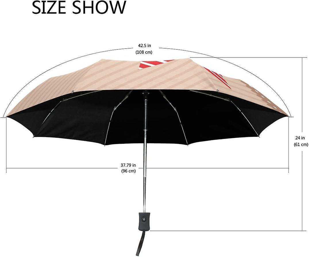 Top Carpenter Happy 4th Of July Anti Uv Windproof Travel Umbrella Parasol With Auto Open/close Button