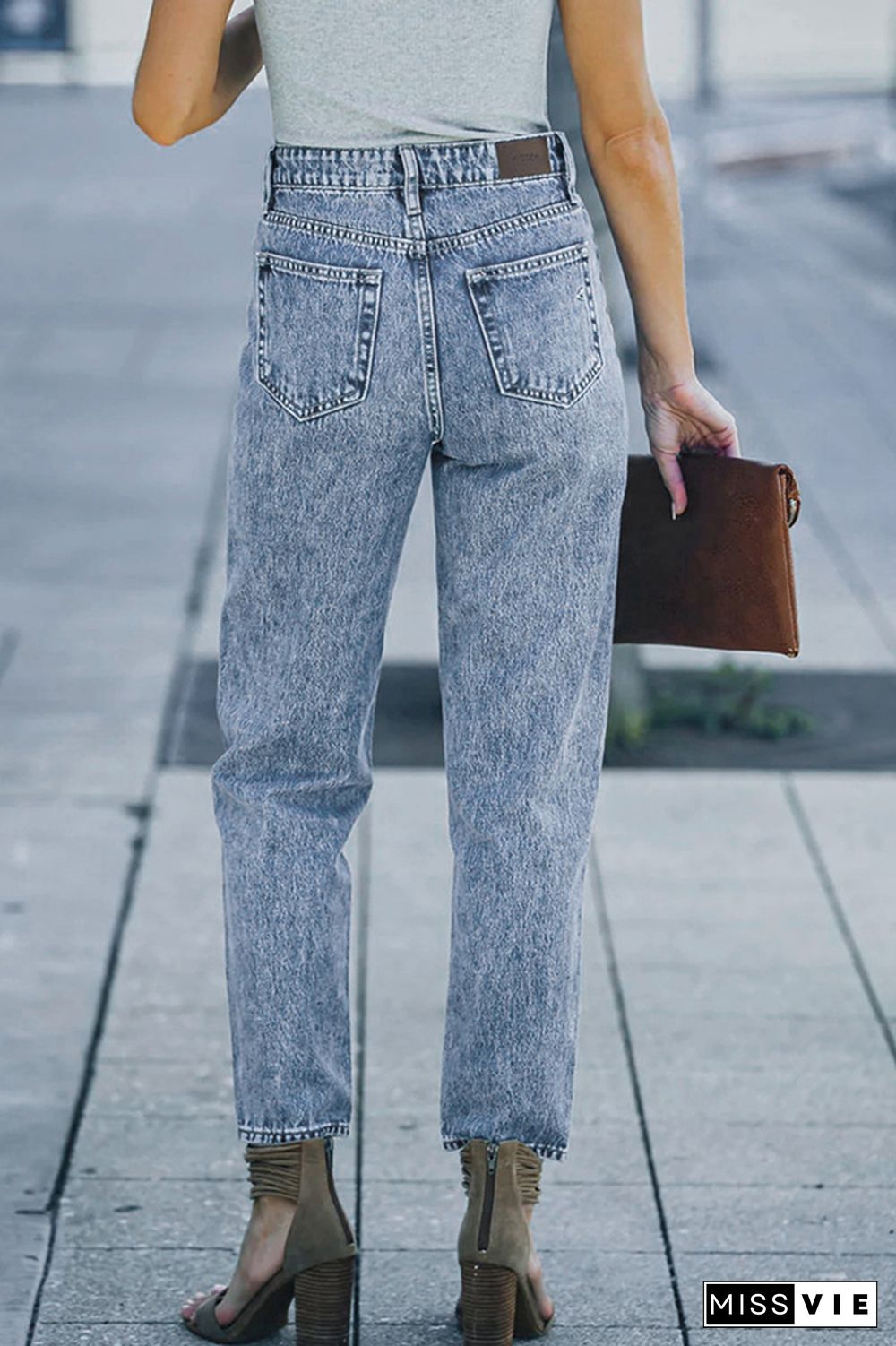 Washed Vintage Blue Slim Fit Jeans