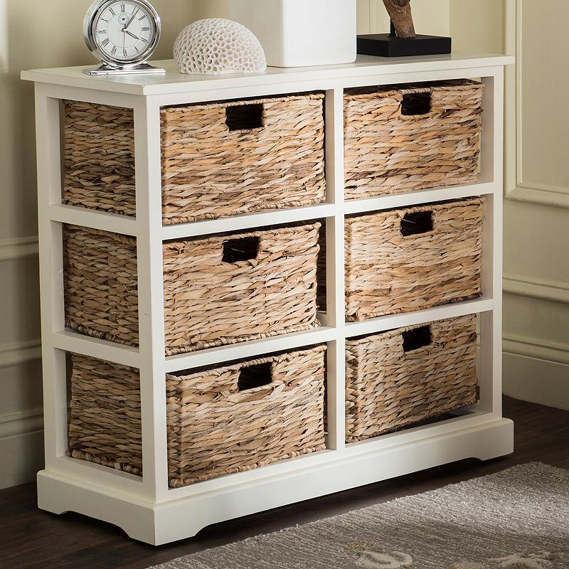 Safavieh Keenan Wicker Basket Storage Cabinet