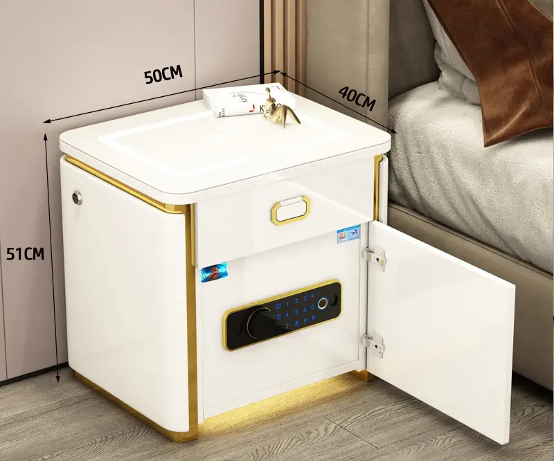 2023 Summer Hot Sale Now! Smart Bedside Table W/ Built-in Safe for Safe Storage