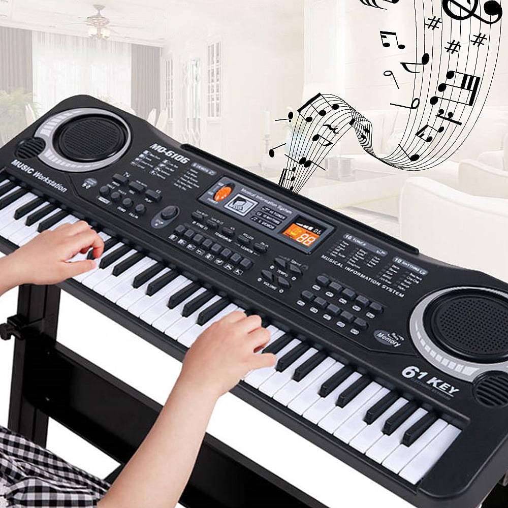 HOTBEST Piano Keyboard for kids 61 key with Microphone ， Musical Interactie Teaching Piano Keyboard Powered or USB with Manual