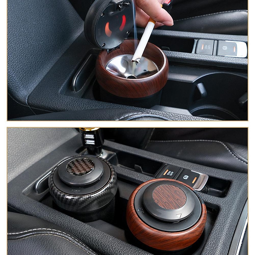 Car Ashtray With Detachable Lighter Car Cigar Ashtray With Led Lights Smokeless Car Cigarette Ash Tray For Auto Cup Holder Vehicle Home Office Silver