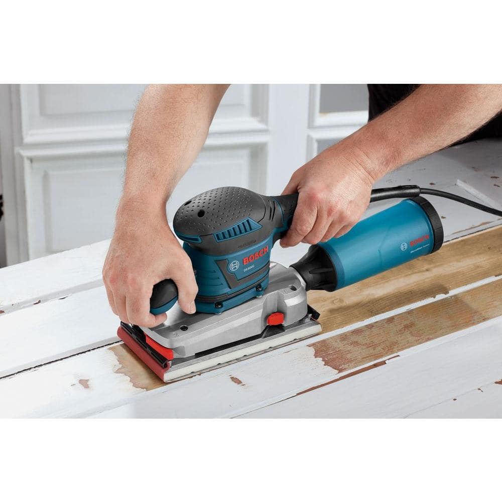 Bosch 3.4 Amp 1/2 in. Corded Electric Finishing Orbital Sander Kit with Vibration Control for 4.5 in. x 9 in. Sheets OS50VC