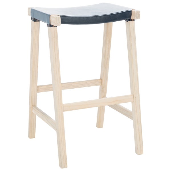 SAFAVIEH Aariz 30-inch Leather Rectangle Bar Stool - 18.5