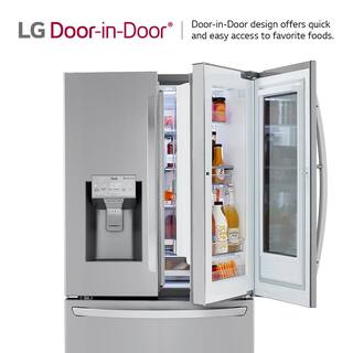 LG 23 cu. ft. French Door Smart Refrigerator w InstaView Dual and Craft Ice in PrintProof Stainless Steel Counter Depth LRFVC2406S