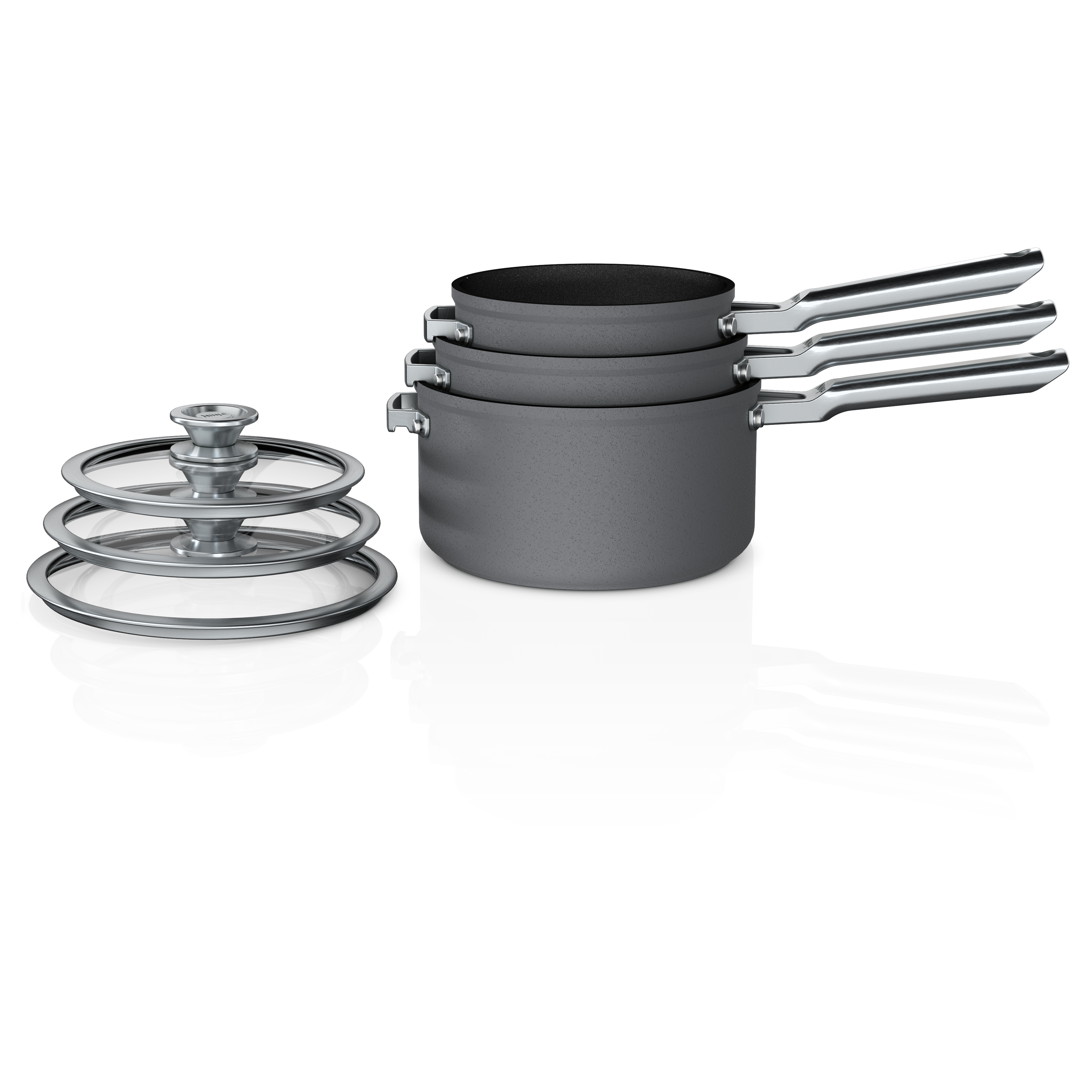 Ninja Foodi NeverStick Premium Anti-Scratch Nest System， 6-Piece Cookware Set