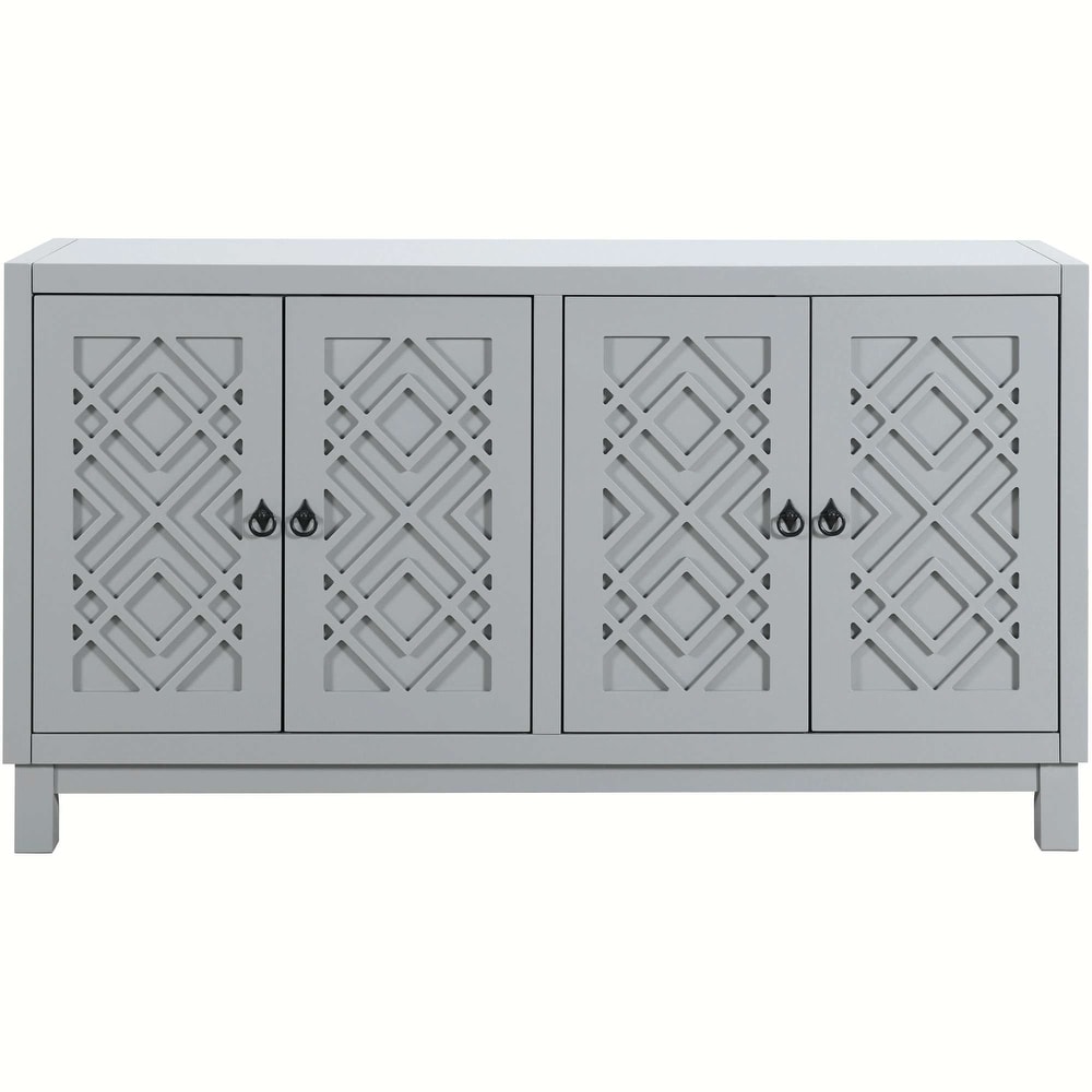 4 Door Buffet Cabinet with Pull Ring Handles