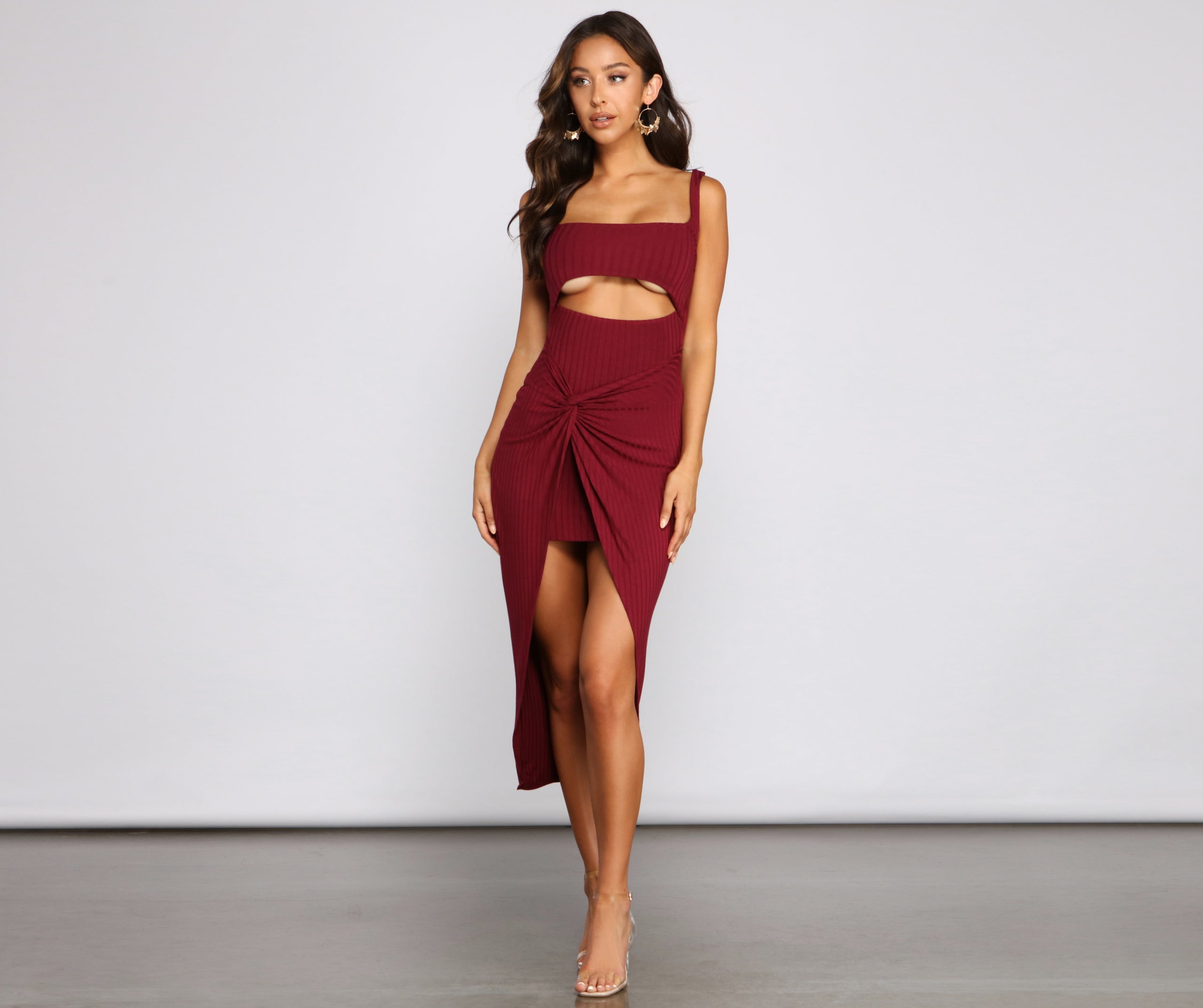 Keeping Knit Chic Cutout Midi Dress