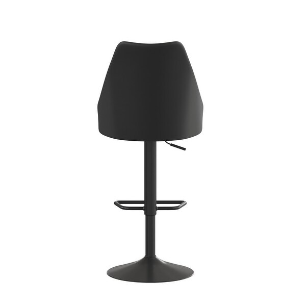 Modern Barrel Seat Adjustable Height Barstool with Steel Frame