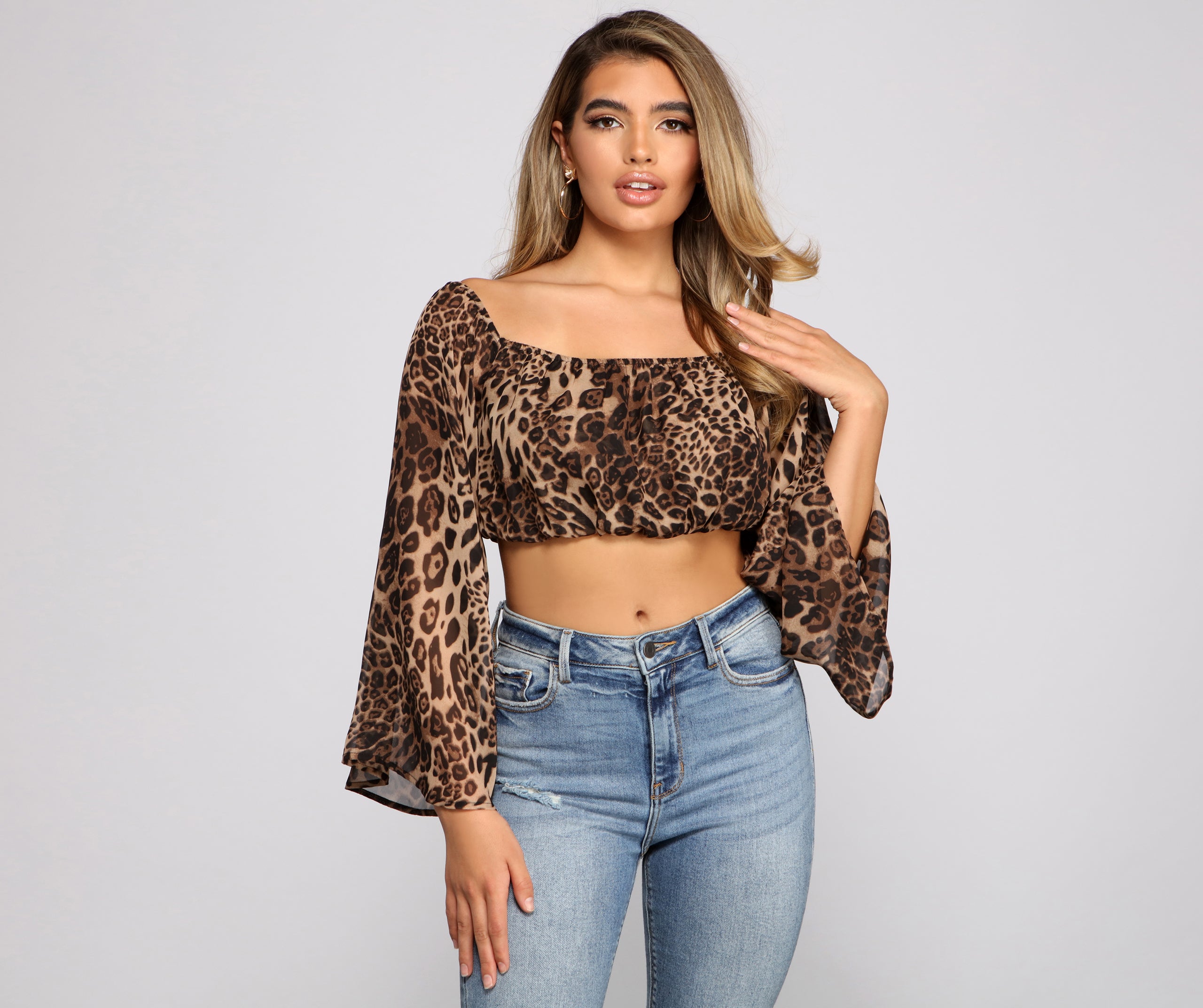 Purrfect Style Chiffon Crop Top