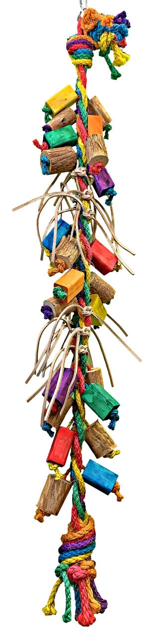 Bonka Bird Toys 3211 Mr. Monster Braid Huge Bird Toy Parrot Cage African Grey Conure Macaw Amazon Pet