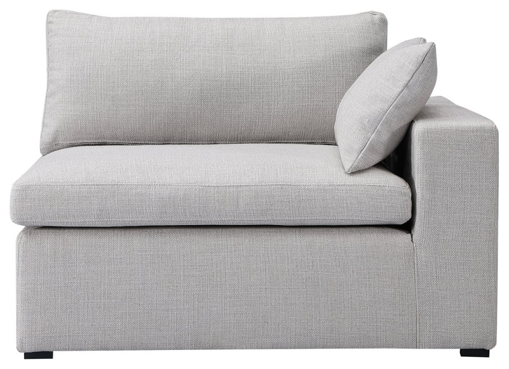 Ines Sofa  1 Seater Single Module With Left Arm Opal Fabric   Transitional   Armchairs And Accent Chairs   by G*FURN  Houzz