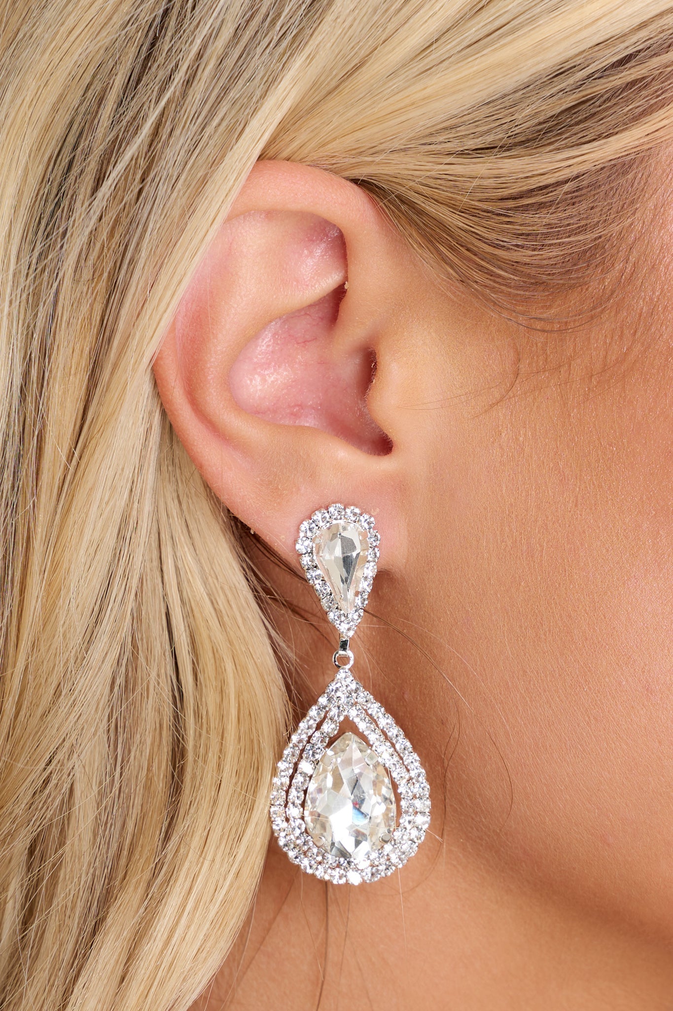 Luxurious Details Silver Earrings
