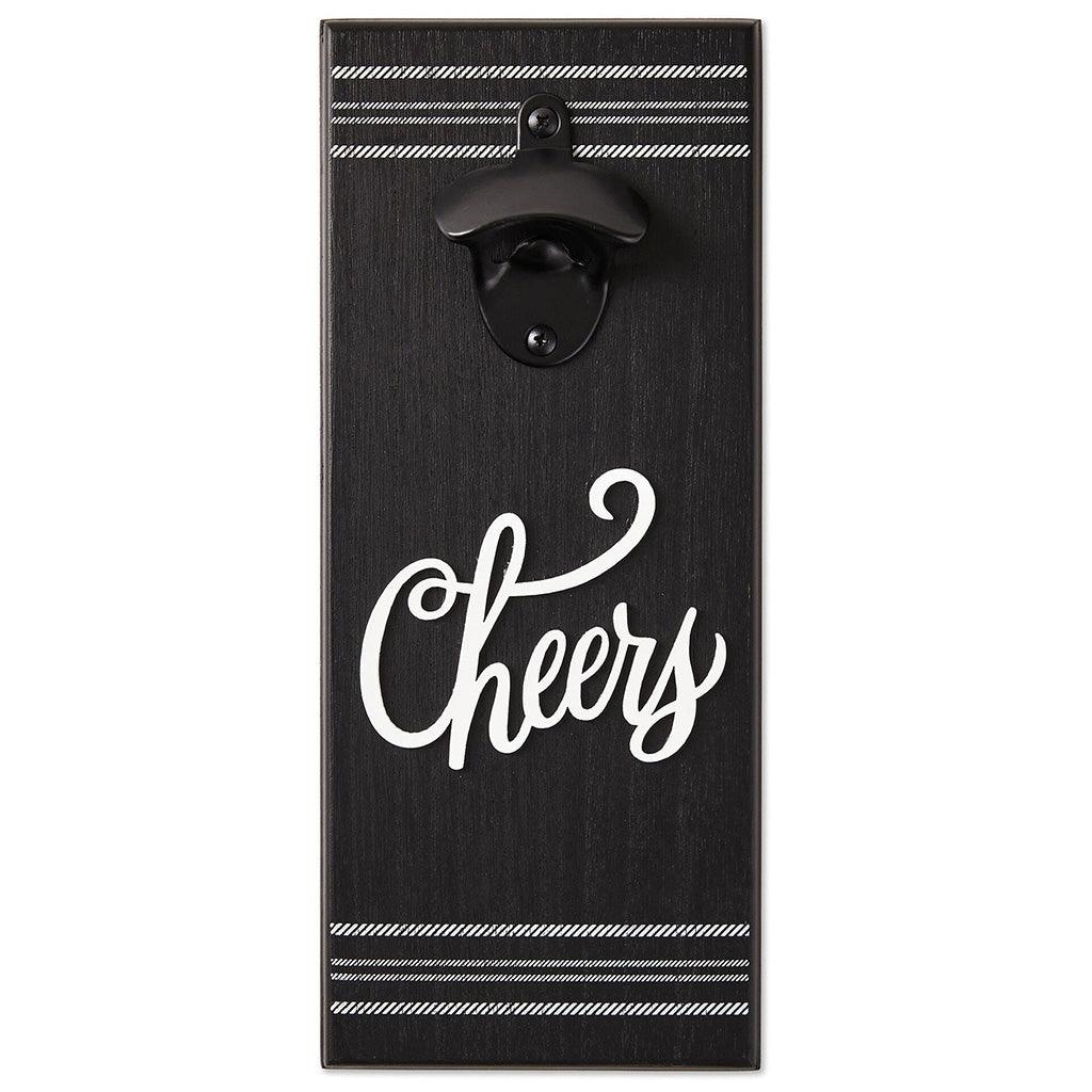 Hallmark  Cheers Quote Sign With Bottle Opener, 5x12