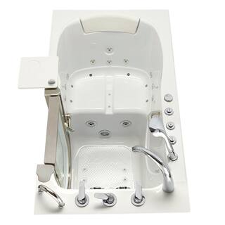 Ella Royal 52 in. x 31.5 in. Right Drain Walk-In Combination Bathtub in White Heated Seat Carrara Wall Surround 931185PhCWS