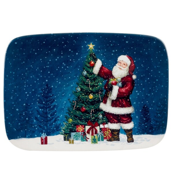 Certified International Santa's Secret Rectangular Platter 14 x 10