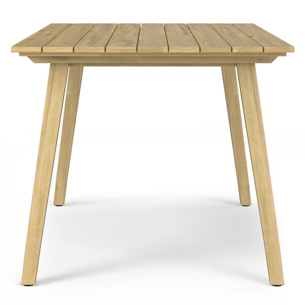 WyndenHall Nina 65 inch Wide Contemporary Outdoor Dining Table in Light Teak