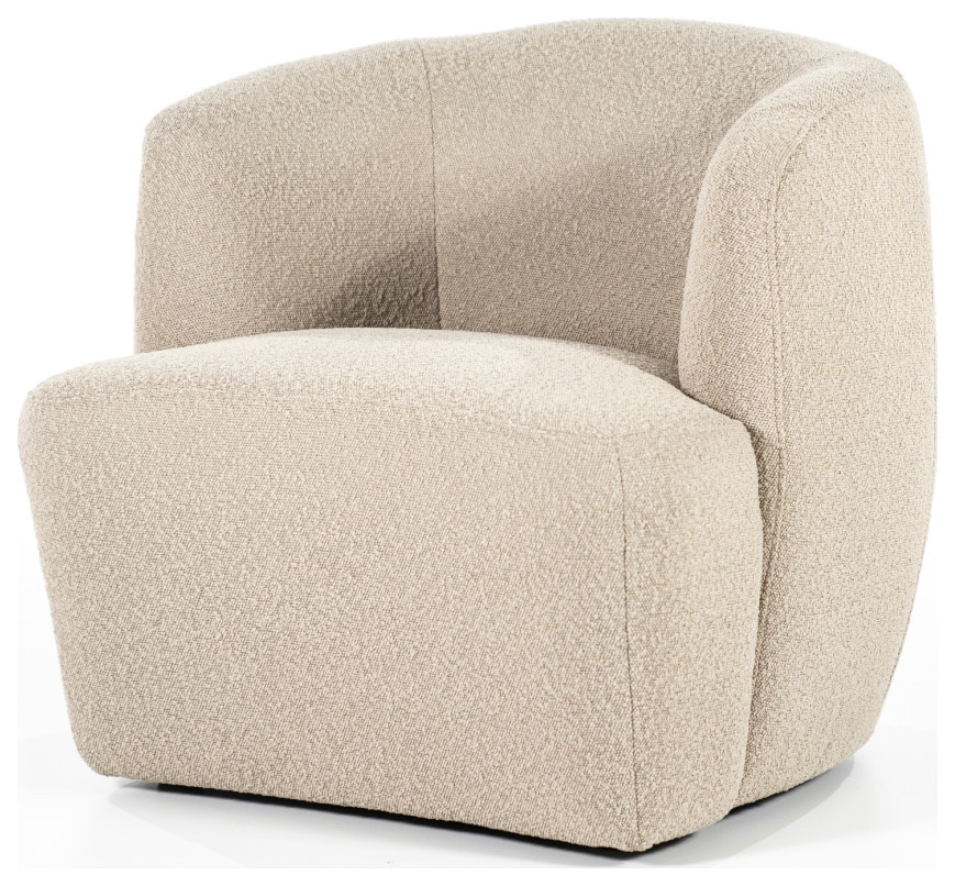 Taupe Upholstered Barrel Chair  Eleonora Charlotte   Contemporary   Armchairs And Accent Chairs   by Luxury Furnitures  Houzz