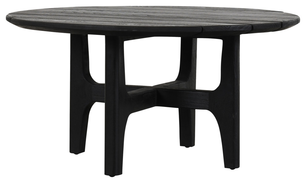 Dawn 31.5 Outdoor Round Coffee Table Black   Transitional   Outdoor Coffee Tables   by Kosas  Houzz