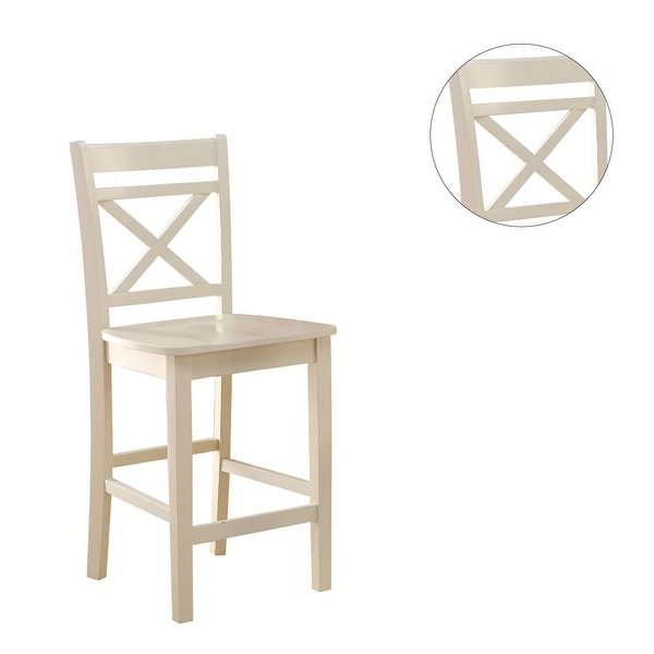 Set of 2 Wooden Counter Height Chairs