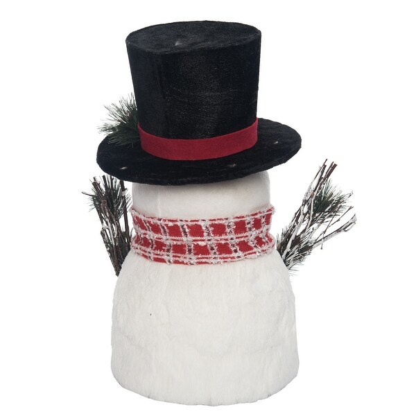 Transpac Foam 16.14 in. Multicolor Christmas Snowman Tree Topper with Black Hat