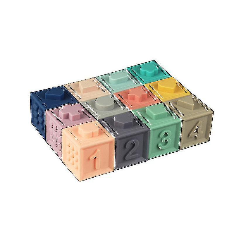 2023-enlightenment And Insert Large-particle Soft Rubber Building Blocks Baby Toys