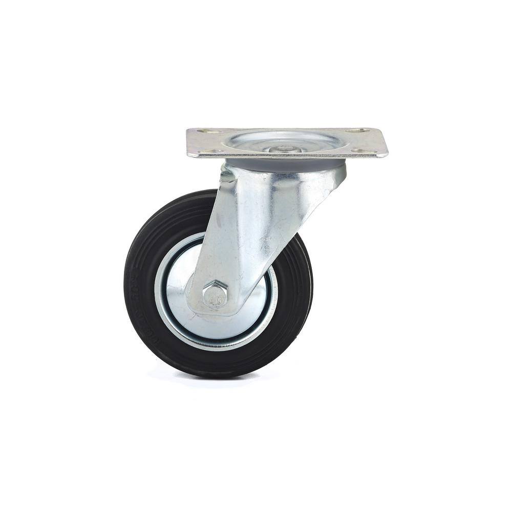 Richelieu Hardware Euro Series 3-1516 in. (100 mm) Black Non-Braking Swivel Plate Caster with 154 lb. Load Rating F24791