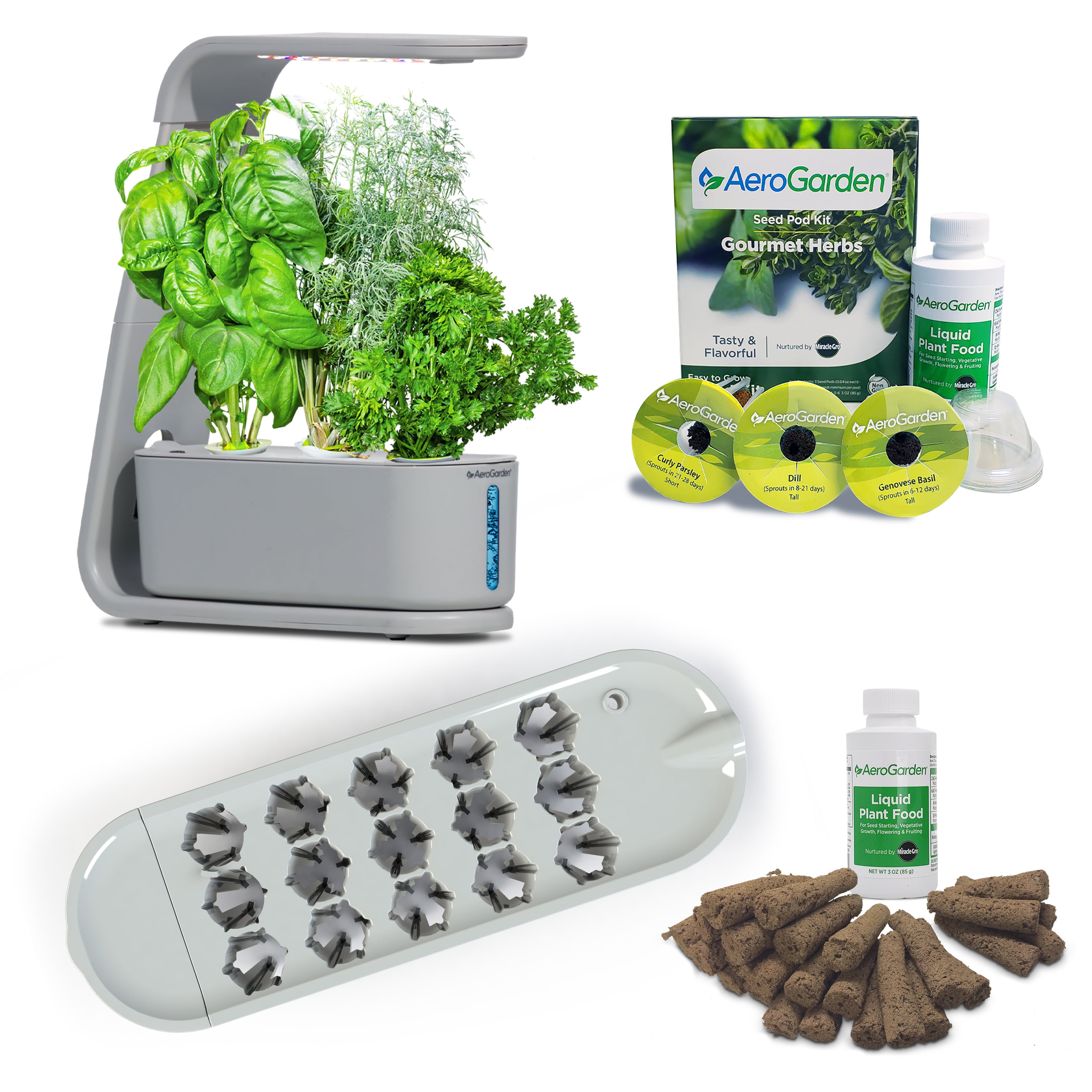 AeroGarden Sprout with Seed Starting System - Indoor Garden， Cool Gray