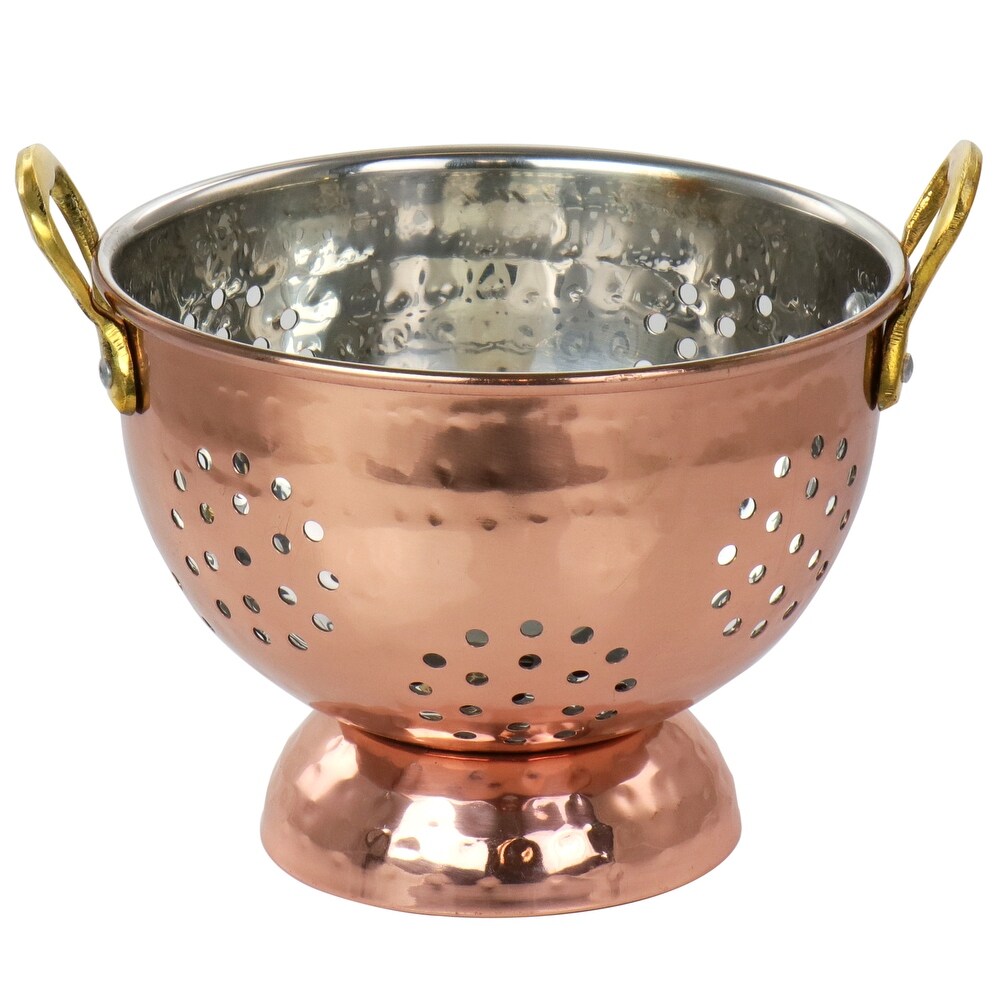 Small 0.8 Quart Stainless Steel Colander in Bronze