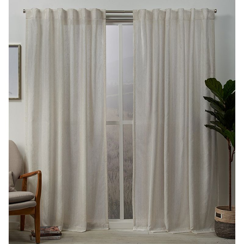 Exclusive Home 2-pack Muskoka Teardrop Slub Embellished Window Curtains