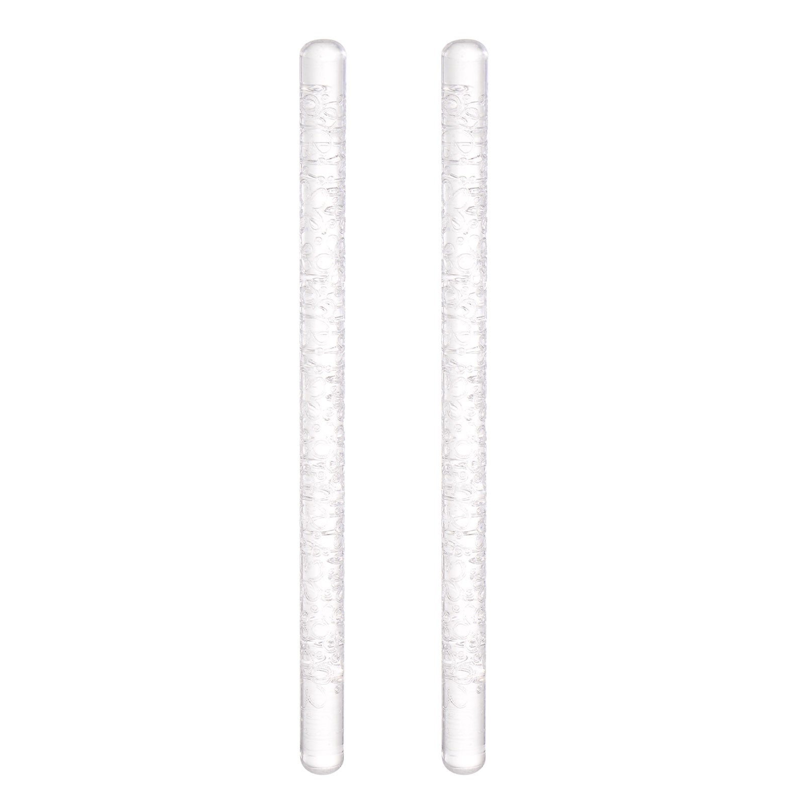 2pcs Acrylic Embossed Rolling Pin 16cm x 1cm Petal Pattern - Transparent