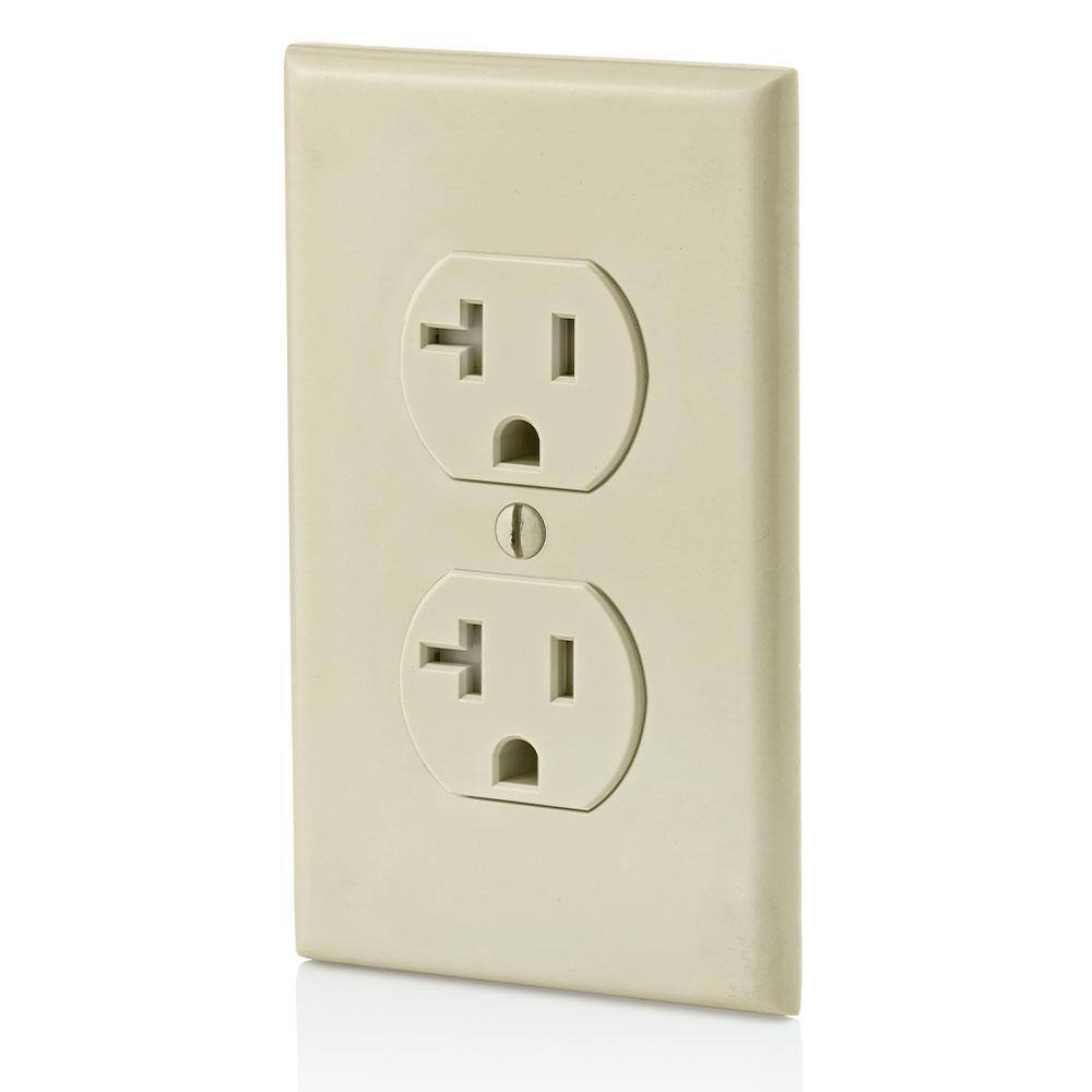 Leviton 20 Amp Residential Grade Self Grounding Tamper Resistant Duplex Outlet Ivory R51-T5820-0IS