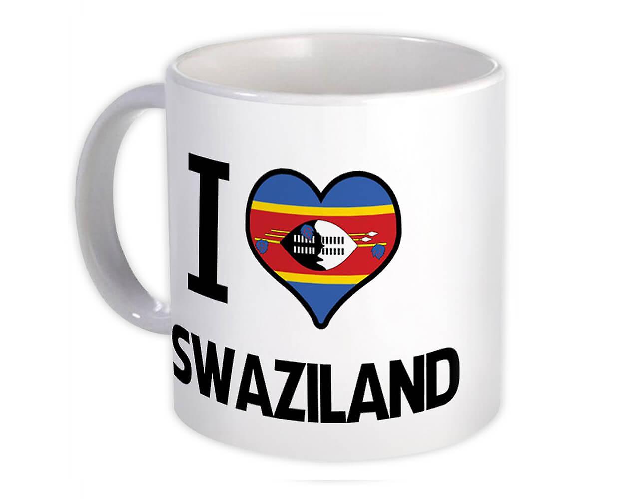 Gift Mug: I Love Swaziland Flag