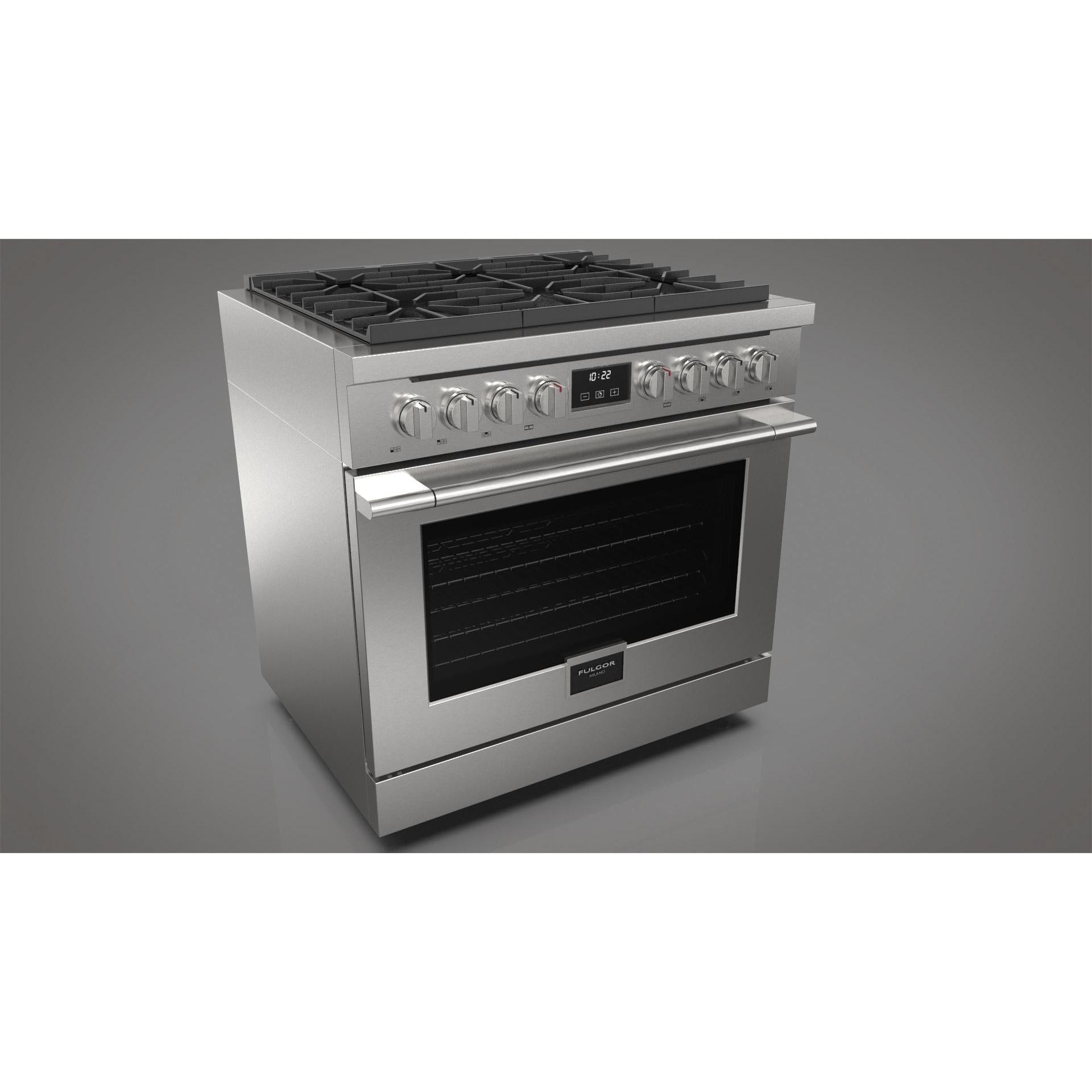 Fulgor Milano 36-inch Freestanding Gas Range with True European Convection Technology F4PGR366S2