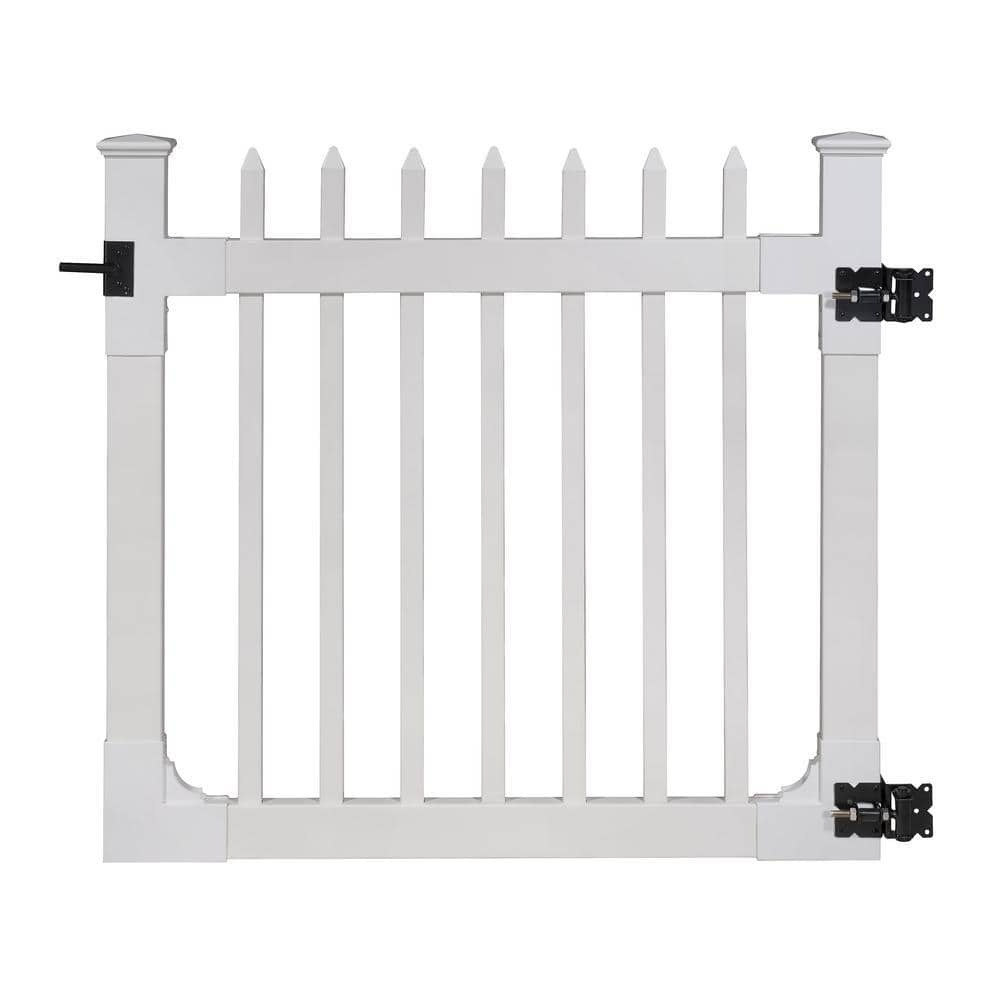 WamBam Fence 4 ft. x 4 ft. Nantucket Vinyl Picket Fence Gate with Stainless Steel Hardware BL19102