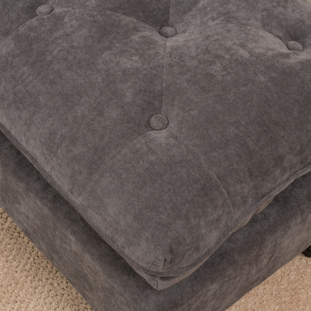 GDF Studio Cordoba Contemporary Button Tufted Fabric Ottoman   Traditional   Footstools And Ottomans   by GDFStudio  Houzz