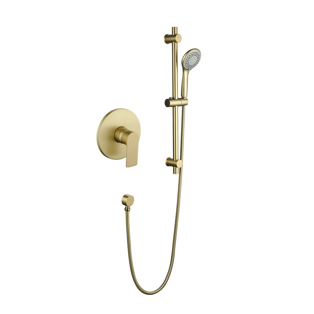 Tomfaucet 3-Spray Multi-Function Handheld Shower with Slidebar in Brushed Gold TFJ0013BG