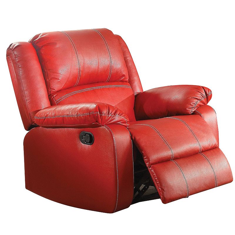 Leather Rocker Recliner Chair， Red